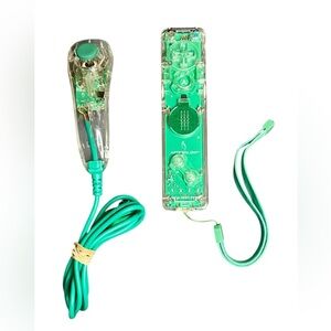 New! Nintendo Wii Afterglow Green Nunchuck and Controller Bundle